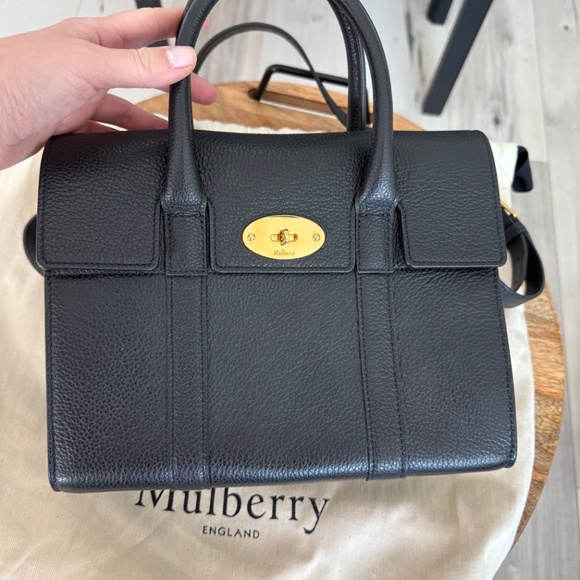 Mulberry Small Bayswater Tote in Black Grained Leather - Picture 2 of 16